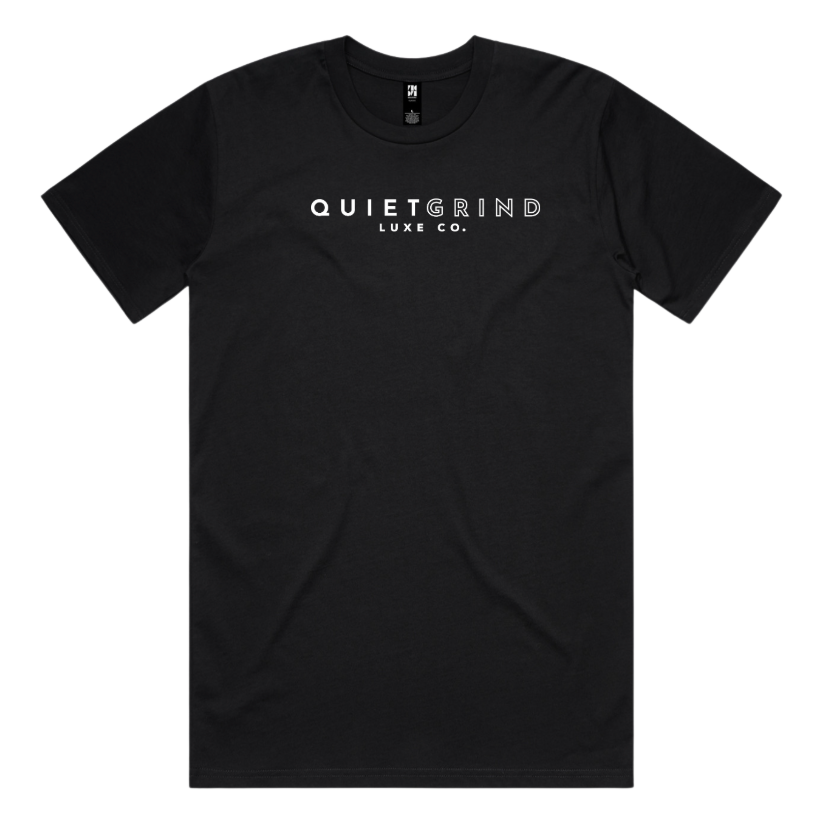 Black Signature Luxe Tee – Quiet Grind Luxe Co.
