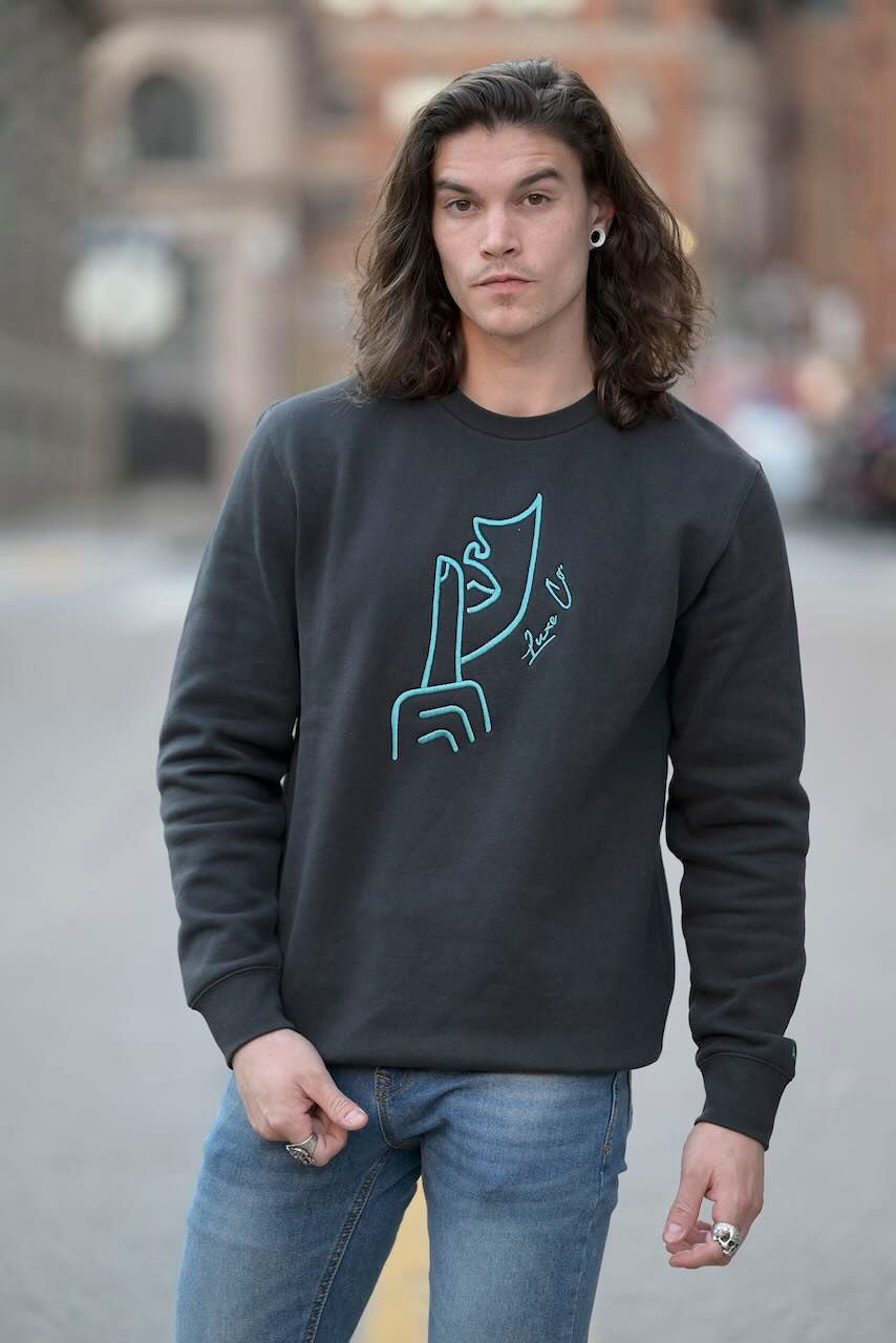 Men's Turquoise Logo Crewneck