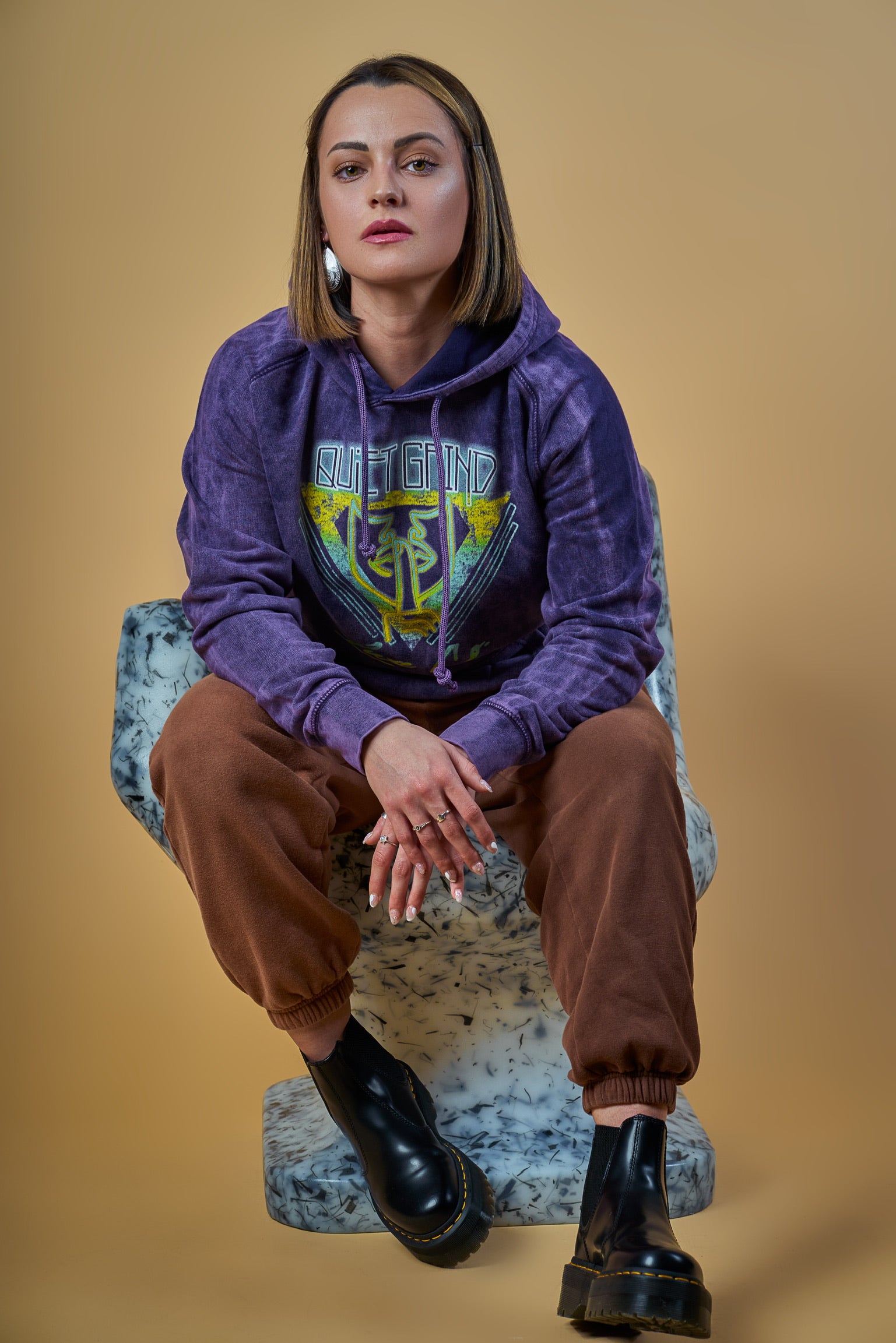 Violet Band Graphic Hoodie