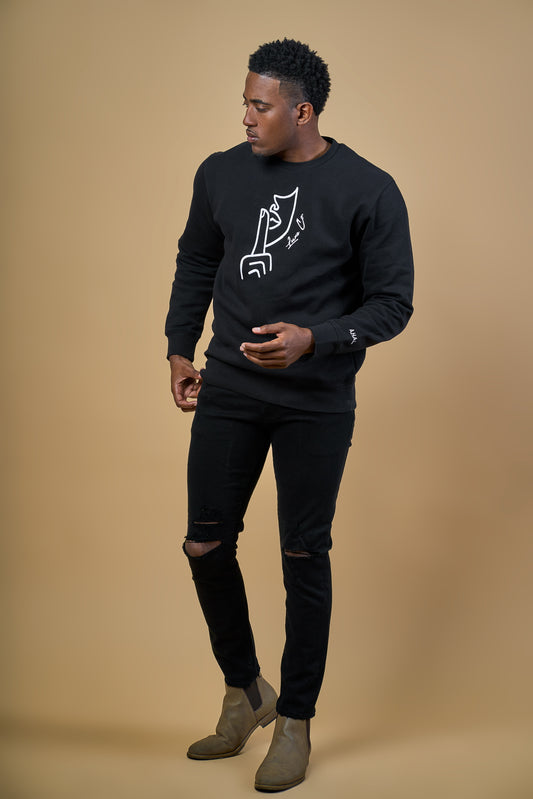 B&W Mens Logo Crew