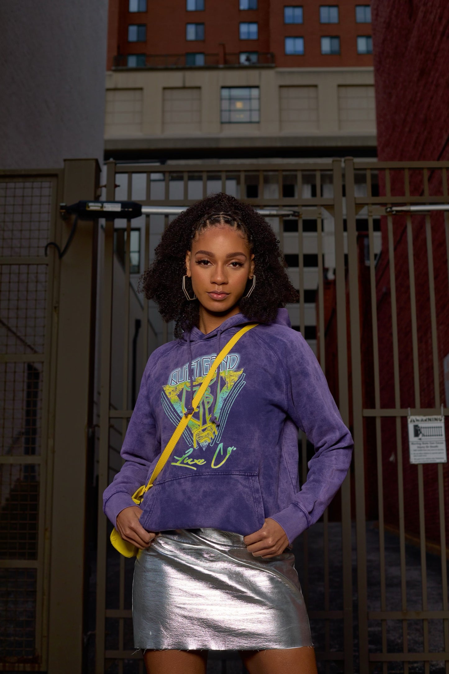 Violet Band Graphic Hoodie