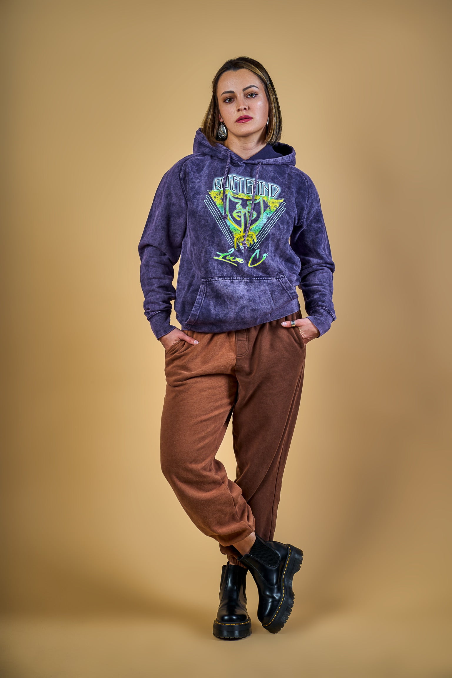 Violet Band Graphic Hoodie